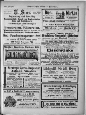 Bayerisches Brauer-Journal Montag 22. Januar 1906