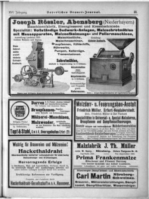 Bayerisches Brauer-Journal Montag 2. Juli 1906