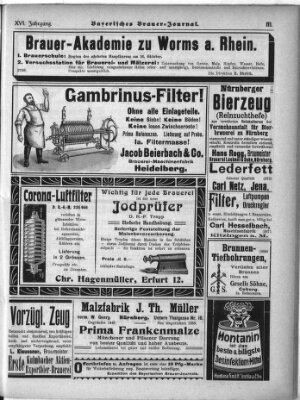 Bayerisches Brauer-Journal Montag 13. August 1906