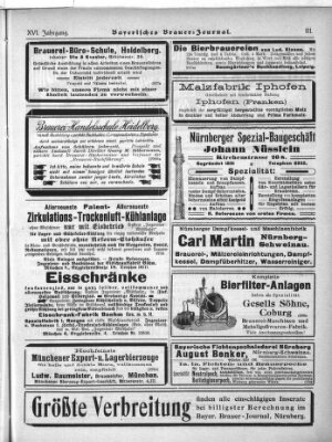 Bayerisches Brauer-Journal Montag 29. Oktober 1906