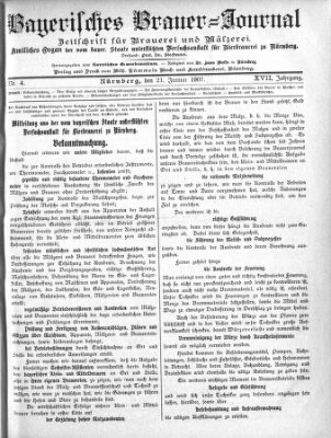 Bayerisches Brauer-Journal Montag 21. Januar 1907