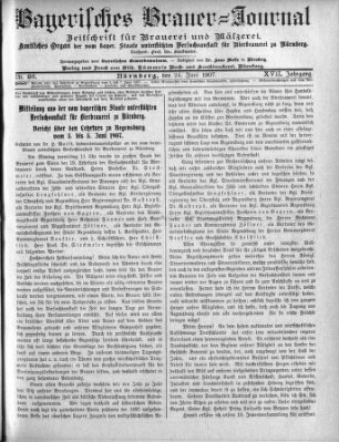 Bayerisches Brauer-Journal Montag 24. Juni 1907