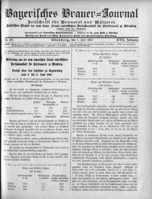 Bayerisches Brauer-Journal Montag 1. Juli 1907