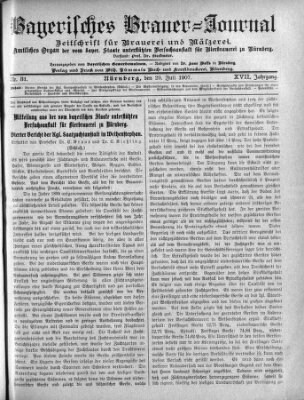 Bayerisches Brauer-Journal Montag 29. Juli 1907