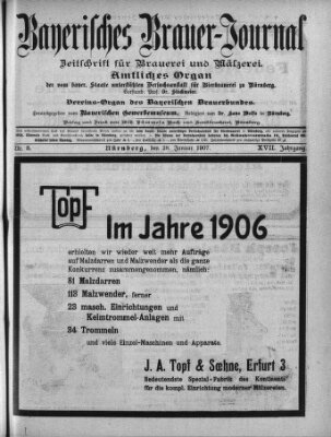 Bayerisches Brauer-Journal Montag 28. Januar 1907