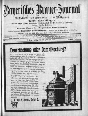 Bayerisches Brauer-Journal Montag 11. Februar 1907