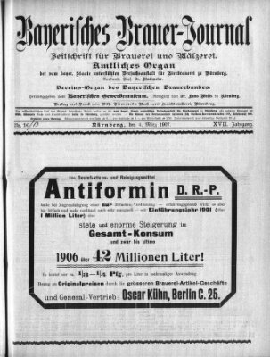 Bayerisches Brauer-Journal Montag 4. März 1907