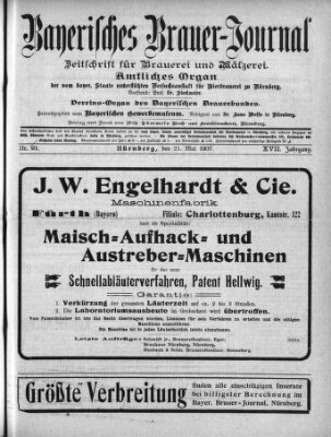 Bayerisches Brauer-Journal Dienstag 21. Mai 1907