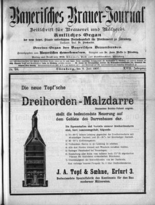 Bayerisches Brauer-Journal Montag 8. Juli 1907