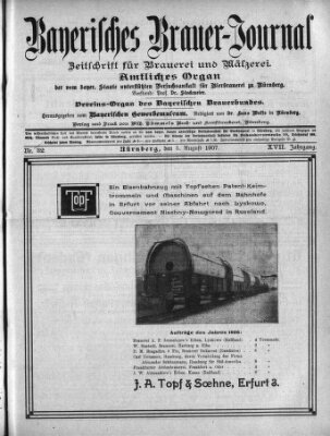 Bayerisches Brauer-Journal Montag 5. August 1907