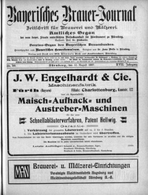 Bayerisches Brauer-Journal Montag 12. August 1907