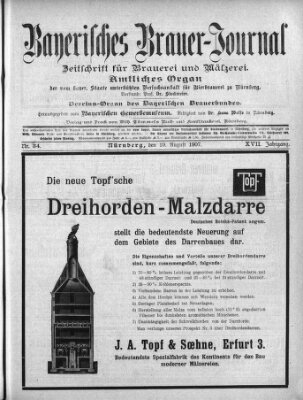 Bayerisches Brauer-Journal Montag 19. August 1907