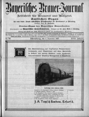 Bayerisches Brauer-Journal Montag 2. September 1907