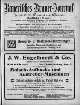 Bayerisches Brauer-Journal Montag 23. September 1907