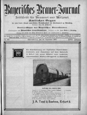 Bayerisches Brauer-Journal Montag 30. September 1907