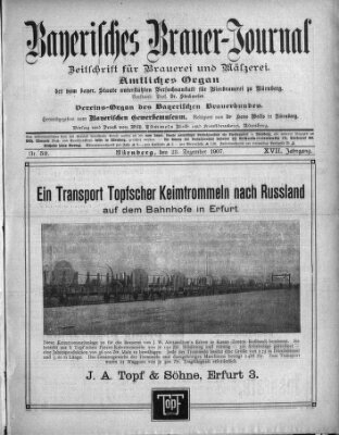 Bayerisches Brauer-Journal Montag 23. Dezember 1907