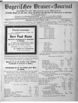 Bayerisches Brauer-Journal Montag 6. Januar 1908