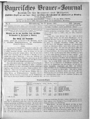 Bayerisches Brauer-Journal Montag 27. Januar 1908