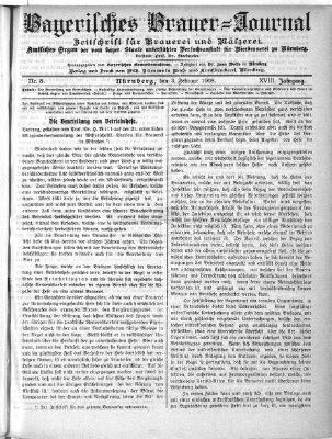 Bayerisches Brauer-Journal Montag 3. Februar 1908