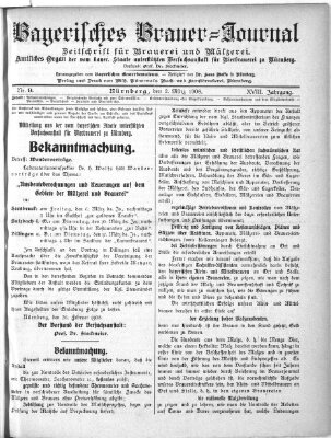 Bayerisches Brauer-Journal Montag 2. März 1908