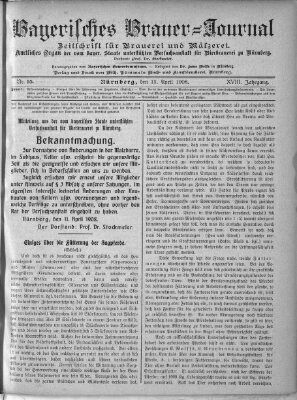 Bayerisches Brauer-Journal Montag 13. April 1908