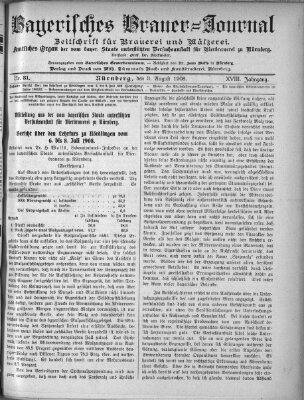 Bayerisches Brauer-Journal Montag 3. August 1908