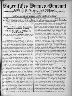 Bayerisches Brauer-Journal Montag 24. August 1908