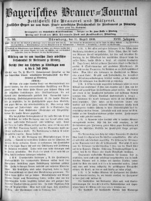 Bayerisches Brauer-Journal Montag 31. August 1908