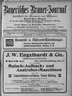 Bayerisches Brauer-Journal Montag 20. Januar 1908