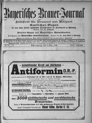 Bayerisches Brauer-Journal Montag 9. März 1908