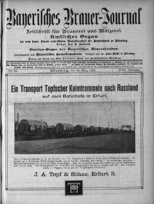 Bayerisches Brauer-Journal Montag 30. März 1908