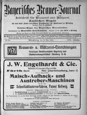 Bayerisches Brauer-Journal Montag 18. Mai 1908