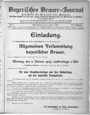 Bayerisches Brauer-Journal Montag 4. Januar 1909