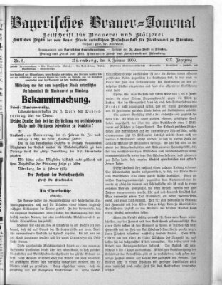 Bayerisches Brauer-Journal Montag 8. Februar 1909