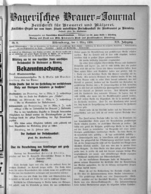 Bayerisches Brauer-Journal Montag 1. März 1909