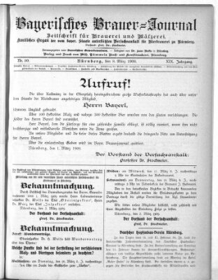 Bayerisches Brauer-Journal Montag 8. März 1909