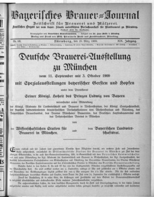 Bayerisches Brauer-Journal Montag 29. März 1909