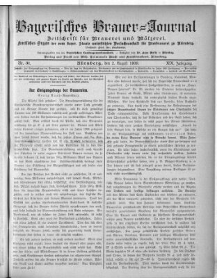 Bayerisches Brauer-Journal Montag 2. August 1909