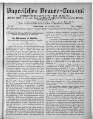 Bayerisches Brauer-Journal Montag 9. August 1909