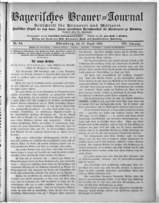 Bayerisches Brauer-Journal Montag 23. August 1909