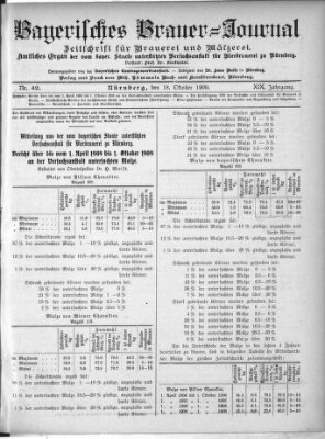 Bayerisches Brauer-Journal Montag 18. Oktober 1909