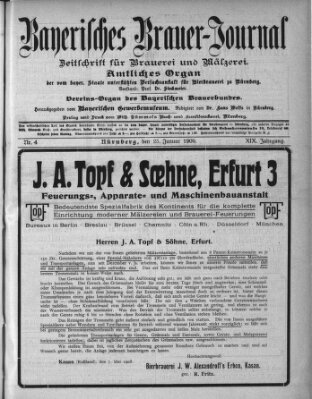 Bayerisches Brauer-Journal Montag 25. Januar 1909