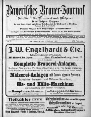 Bayerisches Brauer-Journal Montag 15. Februar 1909