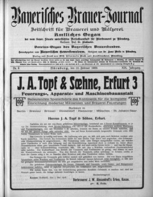 Bayerisches Brauer-Journal Montag 22. Februar 1909