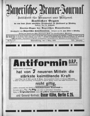 Bayerisches Brauer-Journal Montag 1. März 1909