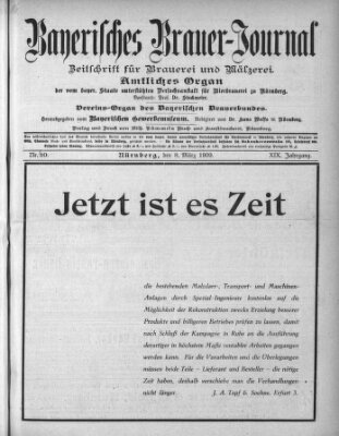 Bayerisches Brauer-Journal Montag 8. März 1909