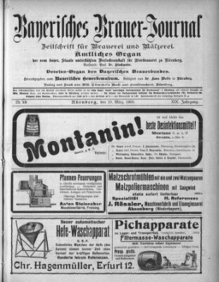 Bayerisches Brauer-Journal Montag 29. März 1909