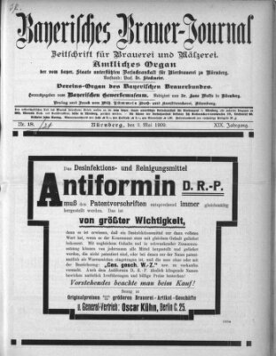 Bayerisches Brauer-Journal Montag 3. Mai 1909