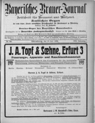 Bayerisches Brauer-Journal Montag 26. Juli 1909