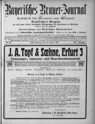 Bayerisches Brauer-Journal Montag 23. August 1909